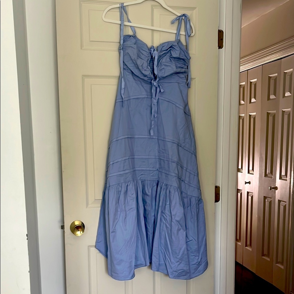 Free People Blue Spaghetti Strap Midi Sundress